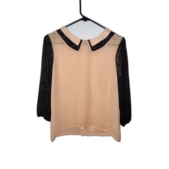 Women's Chloe K Sheer Lace Blouse Blush Small - Picture 1 of 6